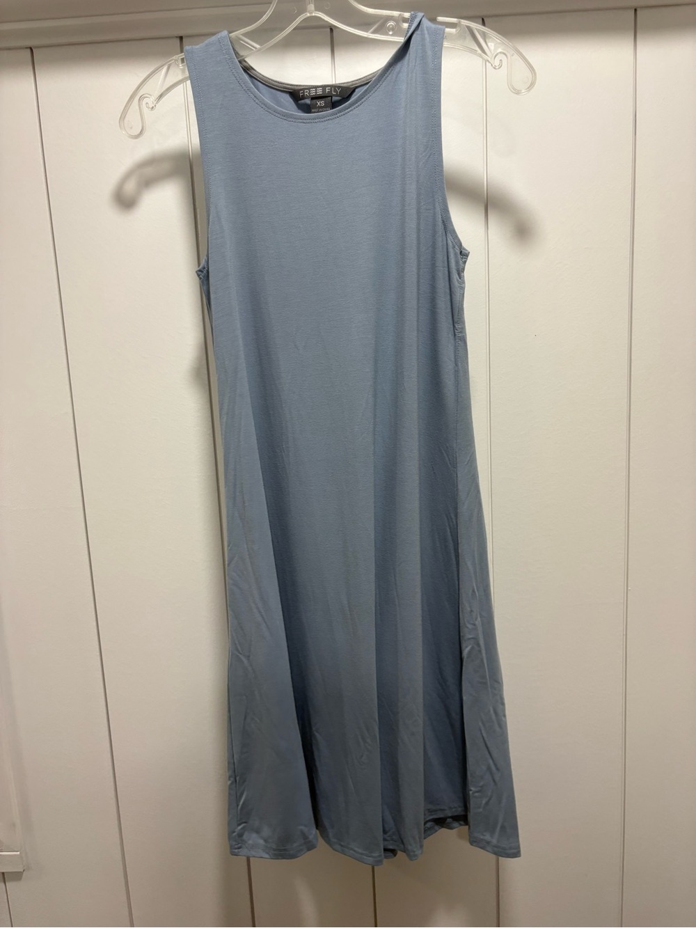 Free Fly Womens Size XS Sleeveless Dress Blue Bamboo Tank Dress Lightweight
